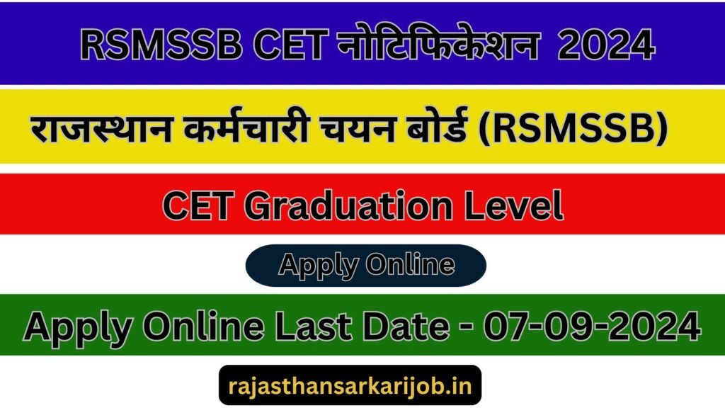 RSMSSB CET Notification