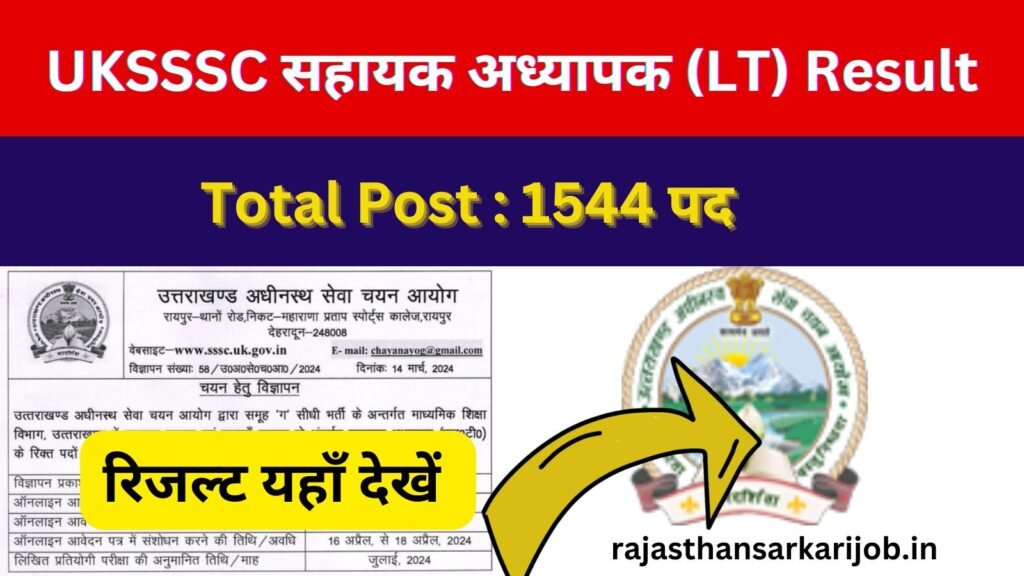 UKSSSC Assistant Teacher (LT) Result