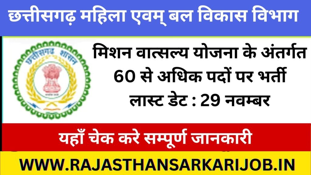 CG WCD Recruitment