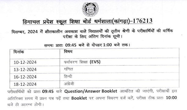 hpbose date sheet