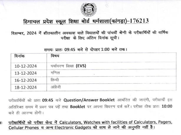 hpbose date sheet