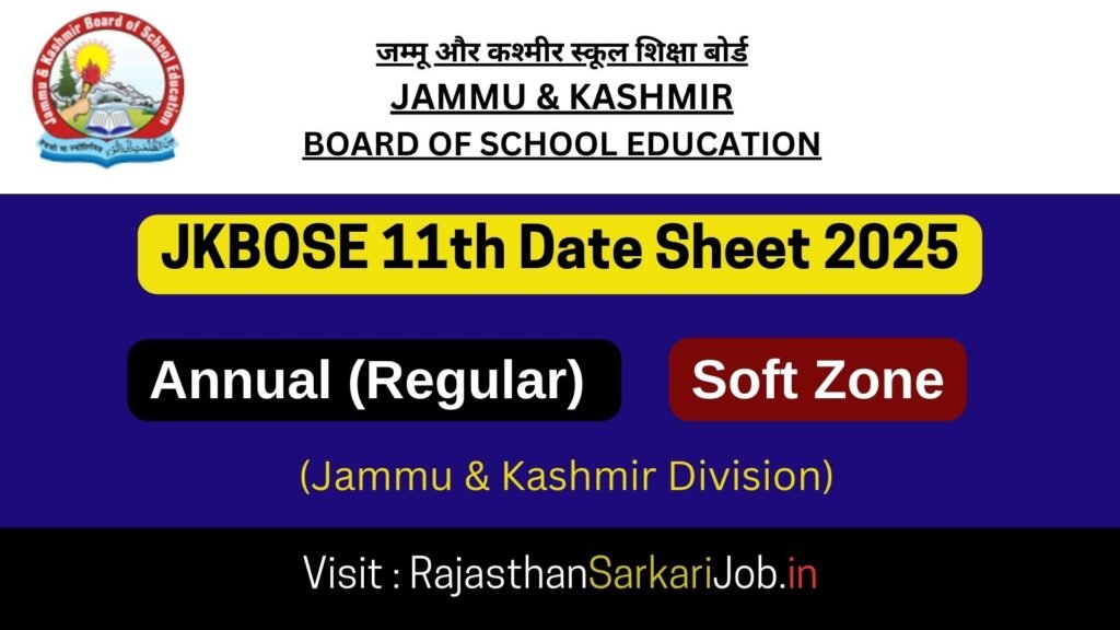 JKBOSE 11th Date Sheet