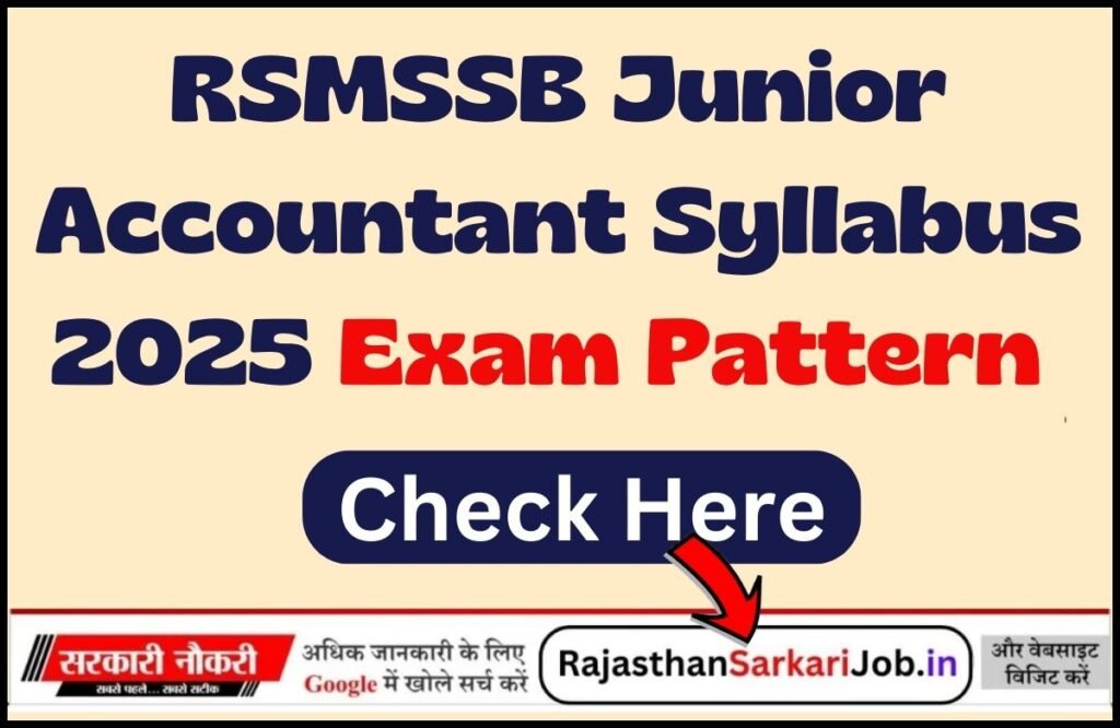 Rajasthan Account Assistant Syllabus