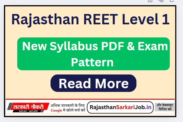 Rajasthan REET Level 1 Syllabus & Exam Pattern